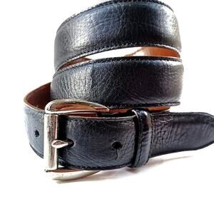 Polo Ralph Lauren Black Leather Dress Belt | Silver Buckle | Capsule Wardrobe